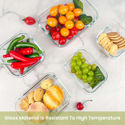16-Piece Glass Food Storage Containers with Lids – Durable Set