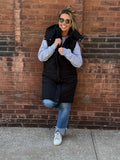 Long Black Puffer Vest