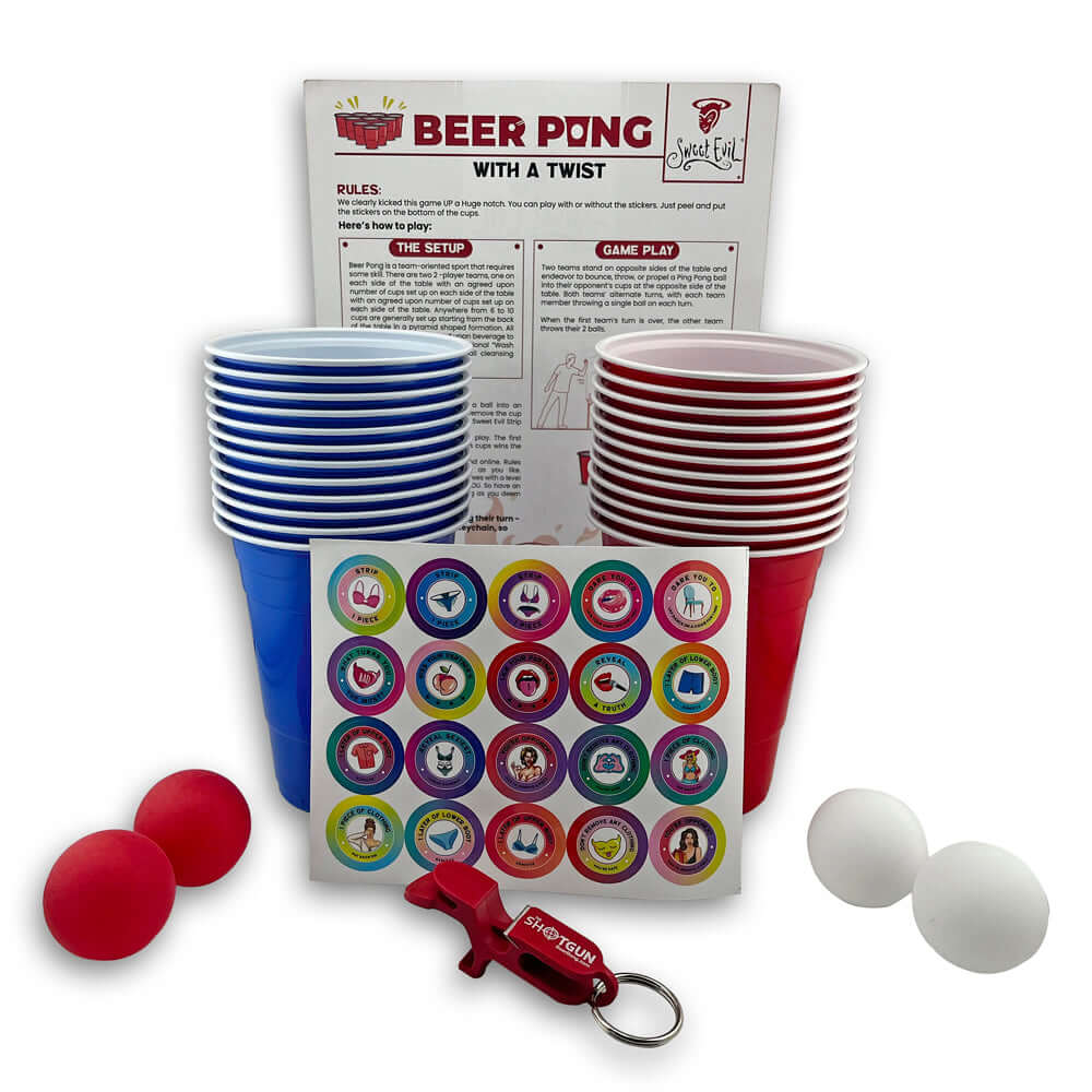 Beer Pong Table Mat Pack - Strip Beer Pong