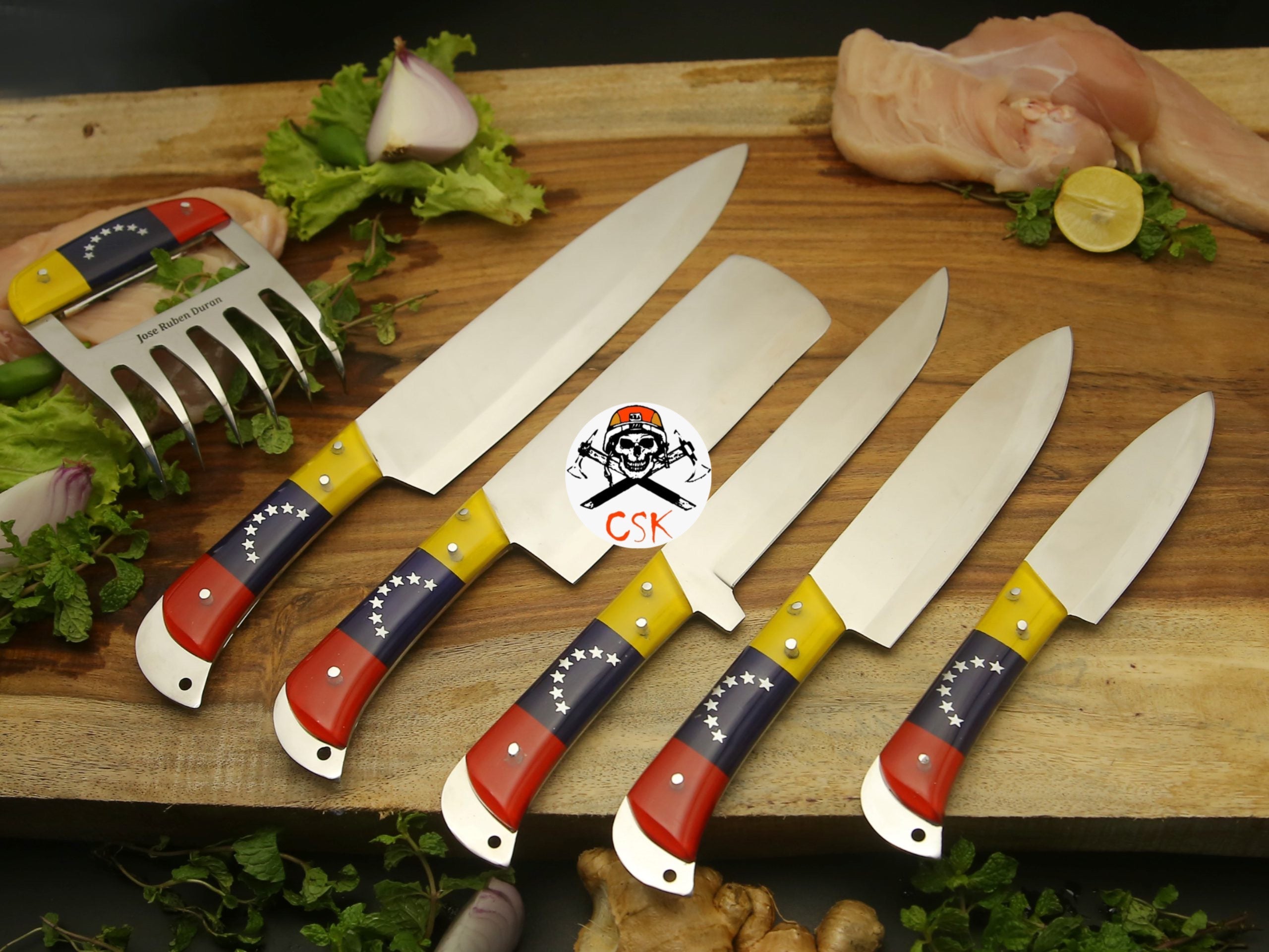 Hand Forged Flag Inspired Knives