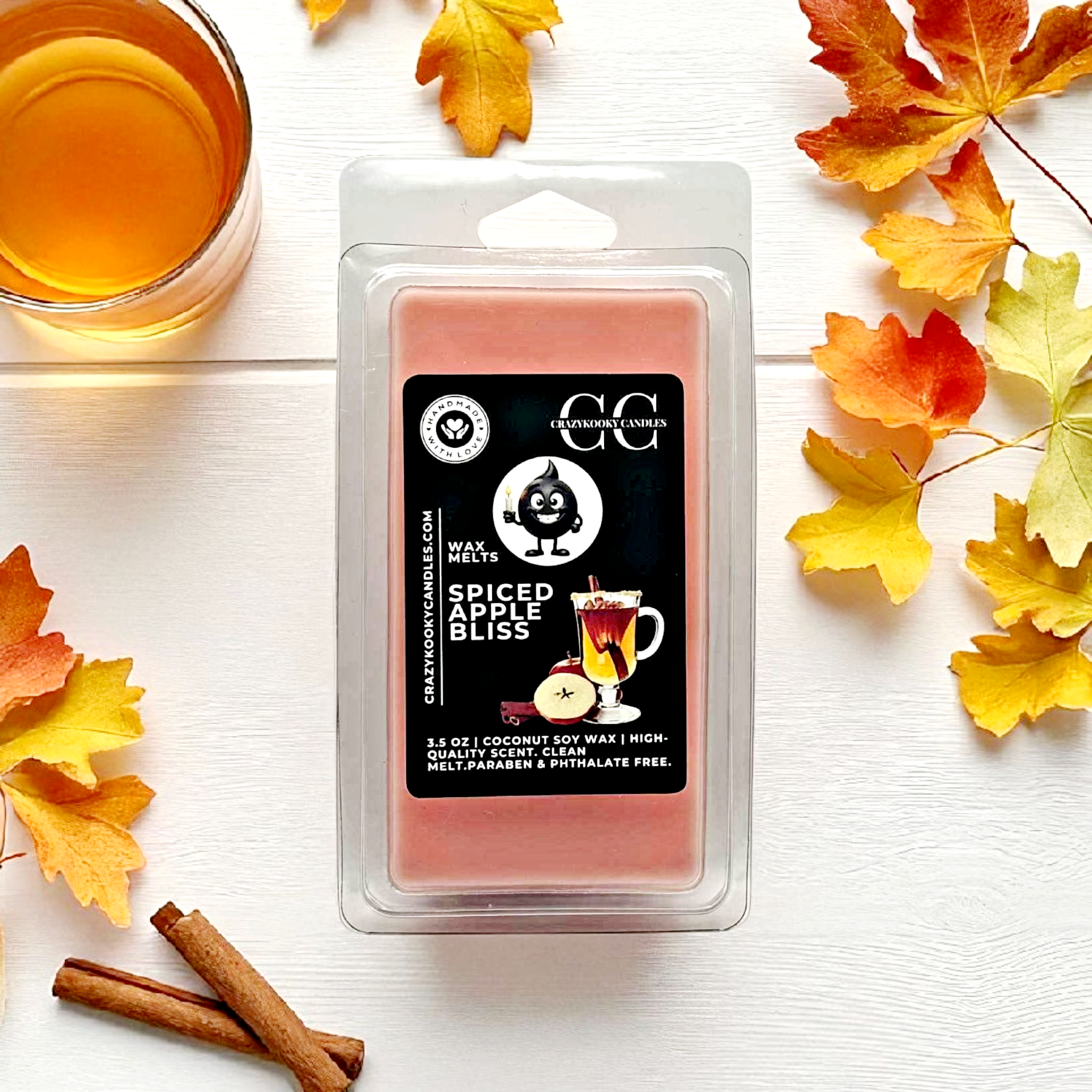 SPICED APPLE BLISS - Wax Melts, Scented Coconut Soy, 3.5oz