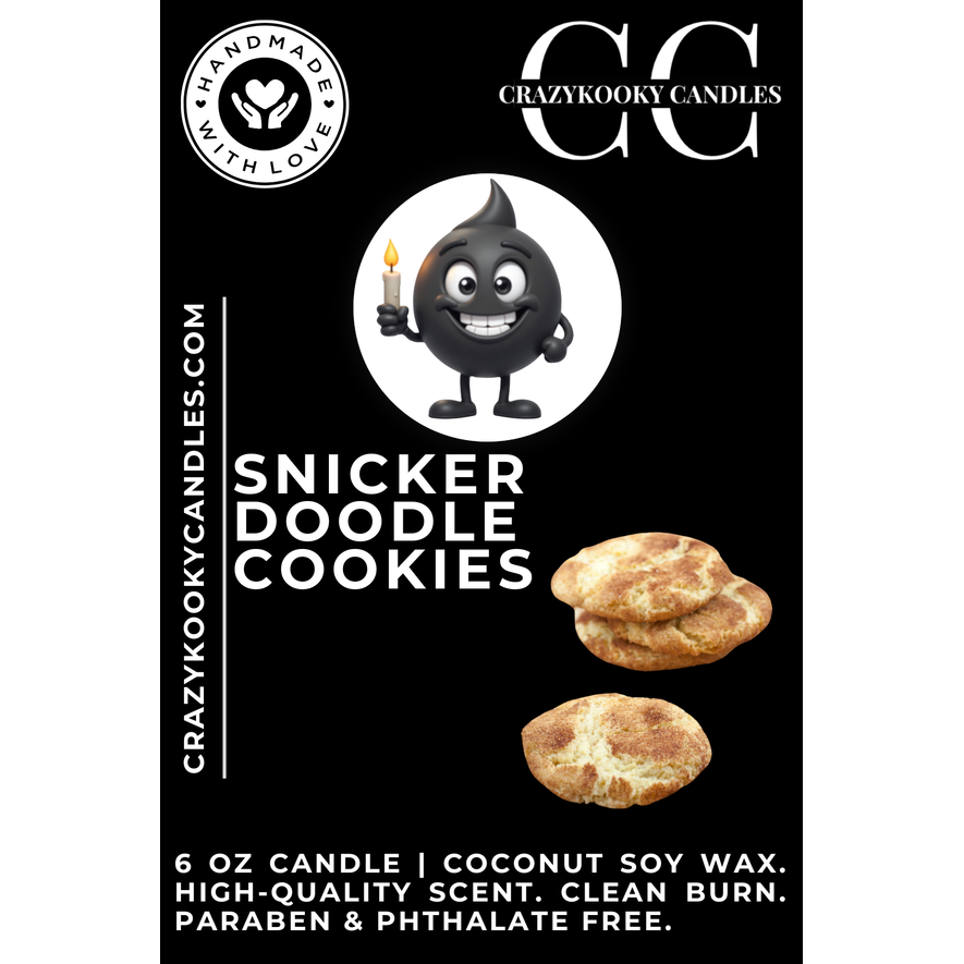 SNICKERDOODLE COOKIES - Funny Candle, Scented Coconut Soy Candle, 6oz